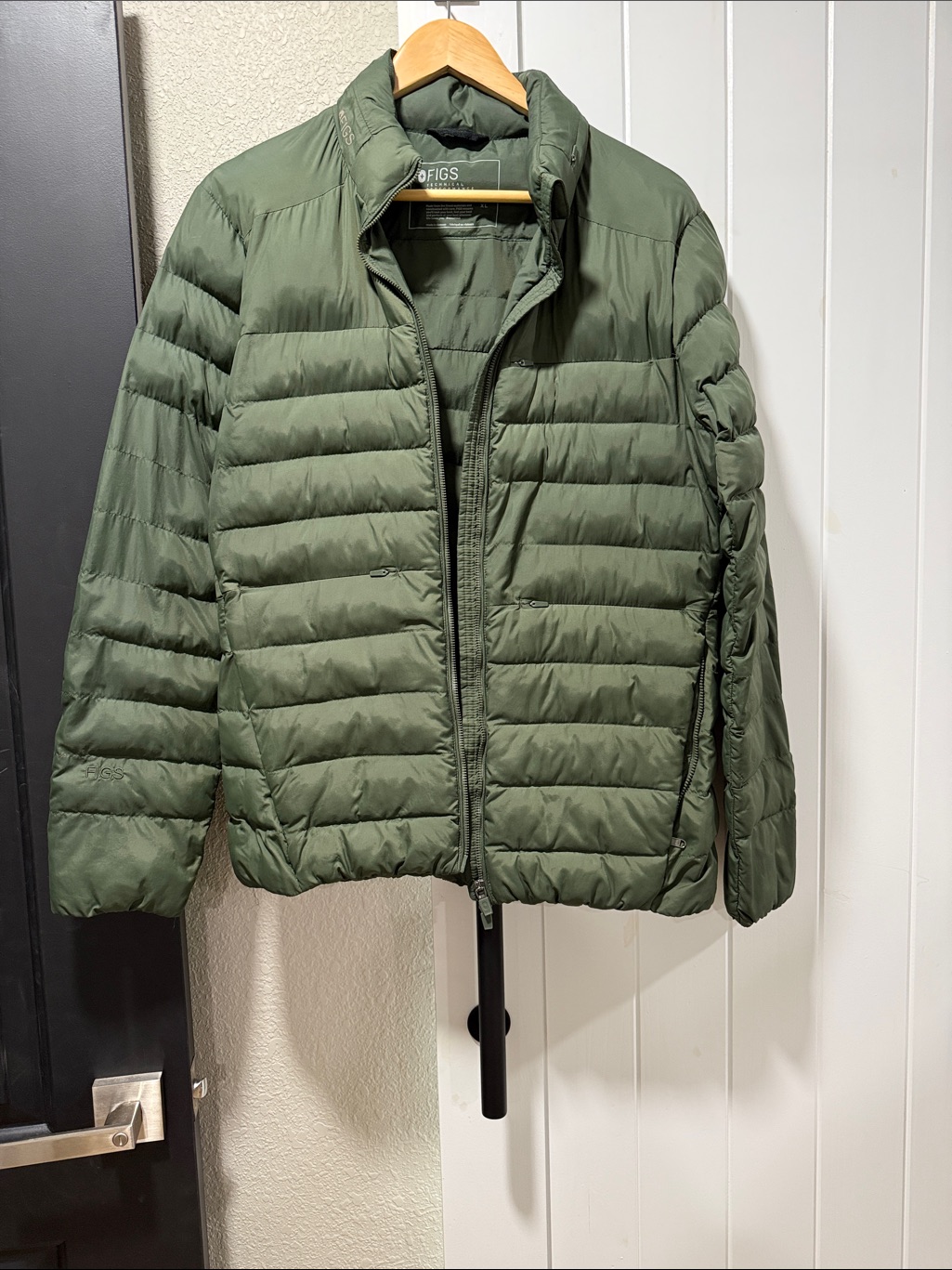Figs Olive Green Quilted Puffer Jacket
